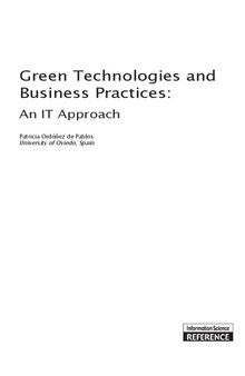 Green Technologies and Business Practices: An IT Approach