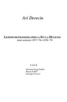 Lezioni di filosofia per la II e III liceo. Anni scolastici 1977-‘78 e 1978-‘79