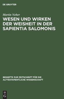 Wesen und Wirken der Weisheit in der Sapientia Salomonis