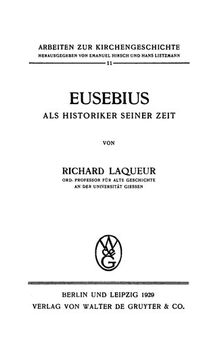 Eusebius als Historiker seiner Zeit