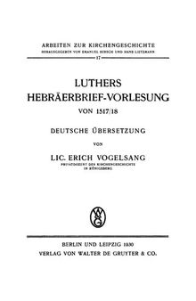 Luthers Hebräerbrief-Vorlesung von 1517_18