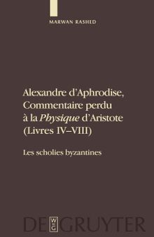 Alexandre D'Aphrodise, Commentaire Perdu a la 
