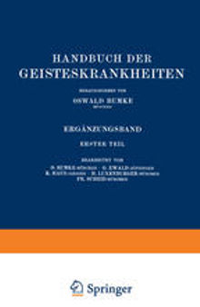 Handbuch der Geisteskrankheiten: Ergänzungsband