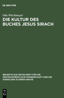 Die Kultur Des Buches Jesus Sirach