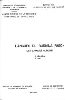 Langues du Burkina Faso : les langues Gurunsi