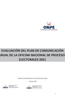 Evaluación del plan de comunicación anual de la Oficina Nacional de Procesos Electorales 2021