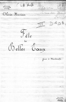 Fête des belles eaux, manuscript