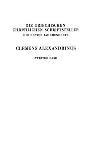 Clemens Alexandrinus Band 2 Stromata Buch I-VI