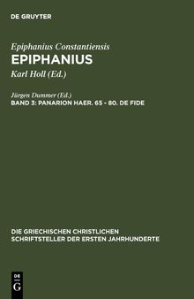 Epipnautis Band 3: Panarion haer. 65-80. De fide