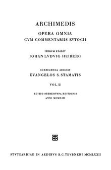 Archimedis opera omnia cum commentariis Eutocii. V.2.