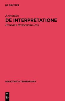 Περὶ ἑρμηνείας: De Interpretatione