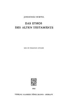 Das Ethos des Alten Testaments