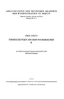 Übersetzungen aus dem Tocharischen II