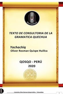 Texto de consulta de gramática quechua inka cuzqueño (Quechua/ Qhichwa)