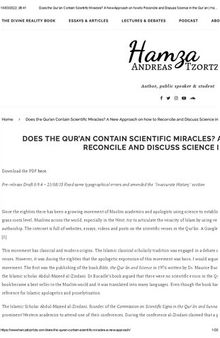 Does the Qur’an Contain Scientific Miracles_ A New Approach on how to Reconcile and Discuss Science in the Qur’an