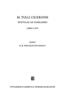Ciceronis, M.Tulli, epistulae ad familiares: Libri I-XVI