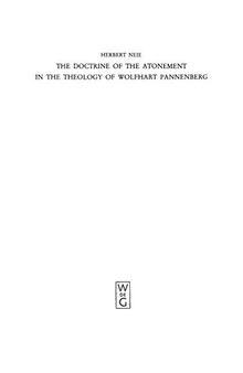 The Doctrine of the Atonement in the Theology of Wolfhart Pannenberg