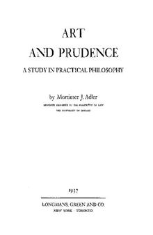 Art and Prudence - Study in Practical Philosophy