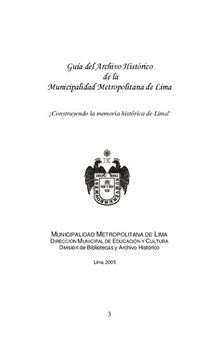 Guía del Archivo Histórico de la Municipalidad Metropolitana de Lima