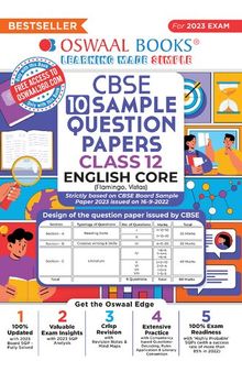 Oswaal CBSE Sample Question Papers Class 12 English Core (For 2023 Exam)