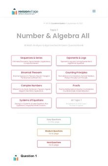 Revision village Math AA HL - Number & Algebra - Easy Difficulty