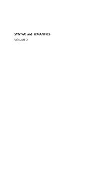 Syntax and Semantics. Volume 2