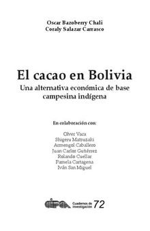 El cacao en Bolivia. Una alternativa económica de base campesina indígena