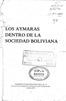 Los aymaras dentro de la sociedad boliviana