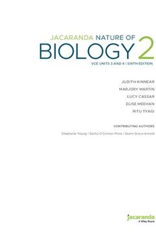 Jacaranda Nature of Biology 2: VCE Units 3 & 4