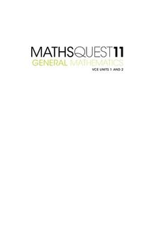 Maths quest 11 VCE general mathematics units 1 & 2