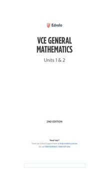 Edrolo VCE General Mathematics Units 1 & 2