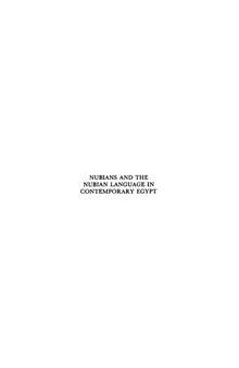 Nubians and the Nubian Language in Contemporary Egypt: A Case of Cultural and Linguistic Contact