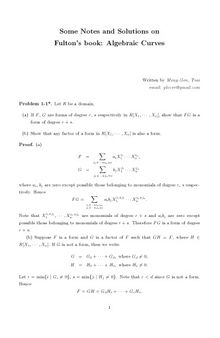 Solution of Algebraic Curves: An Introduction to Algebraic Geometry