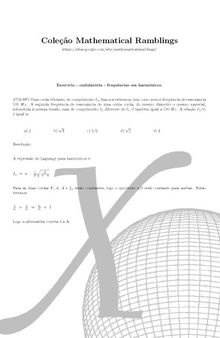 Coleção Mathematical Ramblings - Exercício - ondulatória - frequências em harmônicos