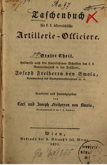 Taschenbuch für k. k. österreichische Artillerie-Offiziere