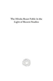 The Hindu Beast Fable in the Light of Recent Studies