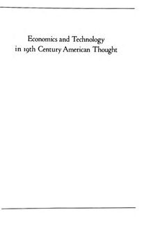 Economics and technology in 19th century American thought