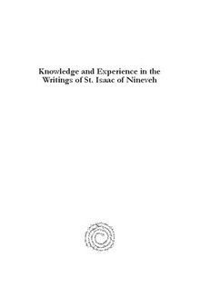 Knowledge and Experience in the Writings of St. Isaac of Nineveh