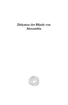 Didymus Der Blinde Von Alexandria