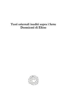 Testi Orientali Inediti Sopra I Sette Dormienti Di Efeso