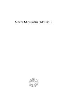 Oriens Christianus (1901-1941): Essays on Eastern Christianity, Volume 17 (1920)