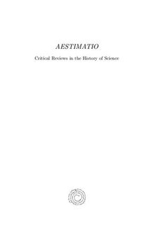 Aestimatio: Critical Reviews in the History of Science (Volume 7)