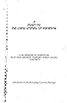 A Study of the Land System of Manipur