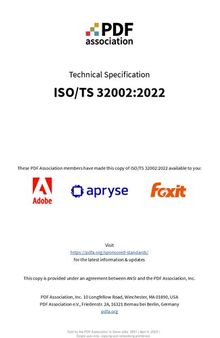 ISO/TS 32002:2022 Document management – Portable Document Format – Extensions to Digital Signatures in ISO 32000-2 (PDF 2.0) (sponsored)