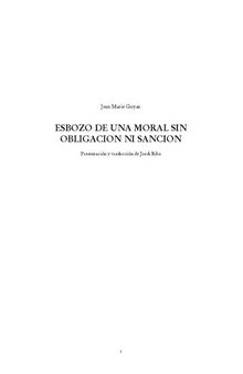 Esbozo de una moral sin obligación ni sanción