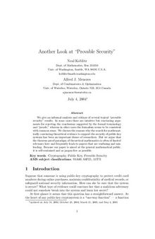 Another Look at “Provable Security