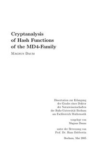 Cryptanalysis of Hash Functions of the MD4-Family