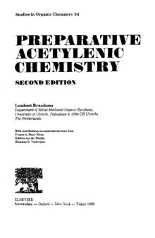 Preparative Acetylenic Chemistry, Second Edition