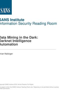 Data Mining in the Dark: Darknet Intelligence Automation