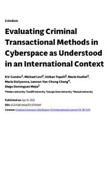Evaluating Criminal Transactional Methods in Cyberspace as Understood in an International Context